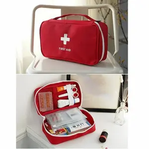 First Aid Kit for Outdoor Camping - Red First Aid Container with Mesh Insert, Ideal for Emergency Use, Versatile Design