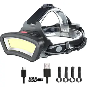 Floodlight Headlamp USB Rechargeable with Red Light, 2000 Lumen LED Headlight - Car Maintenance and Night Construction 6-10 Hours Long Battery Life