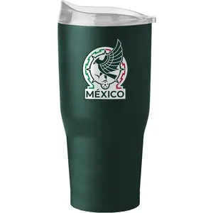 Mexico Men's Soccer 30 oz -Powder Coated-Stainless– Leak-Resistant, Keeps Drinks Hot/Cold For Hours – Use