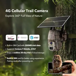 4G LTE Solar Security Camera – 2K Trail Cameras 360 °   View, No WiFi/Power Needed, Game Camera with Remote APP, Waterproof, Motion Activated,Night Vision, Includes 4G Data Card (Data Refill Required) Laser Range Finder Laser Rangefinder