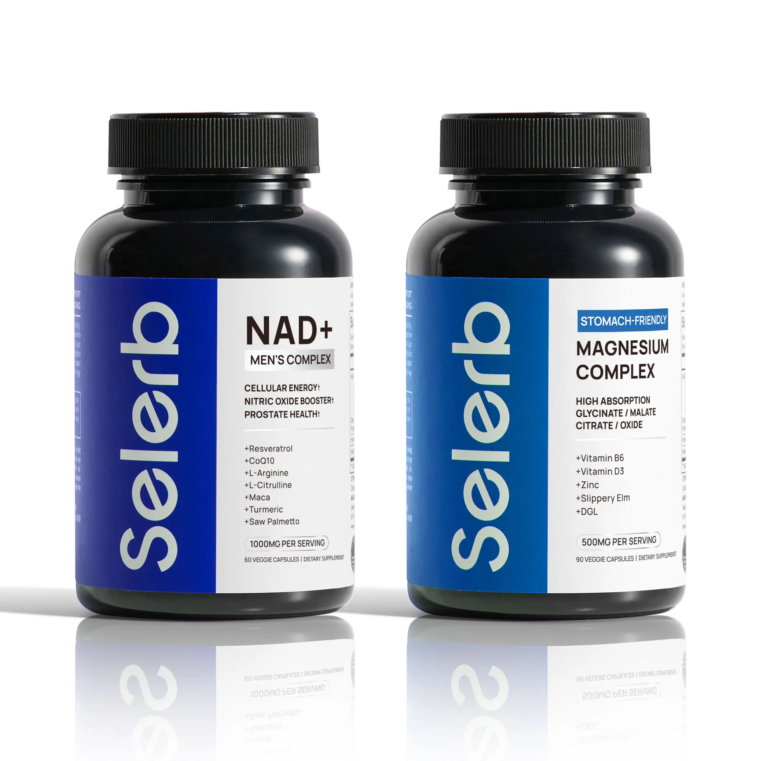 Selerb NAD+ Supplement for Men + Magnesium Complex Bundle – Liposomal NAD+, CoQ10, Ashwagandha & Multi-Magnesium with B6, D3, Zinc – Energy, Circulati