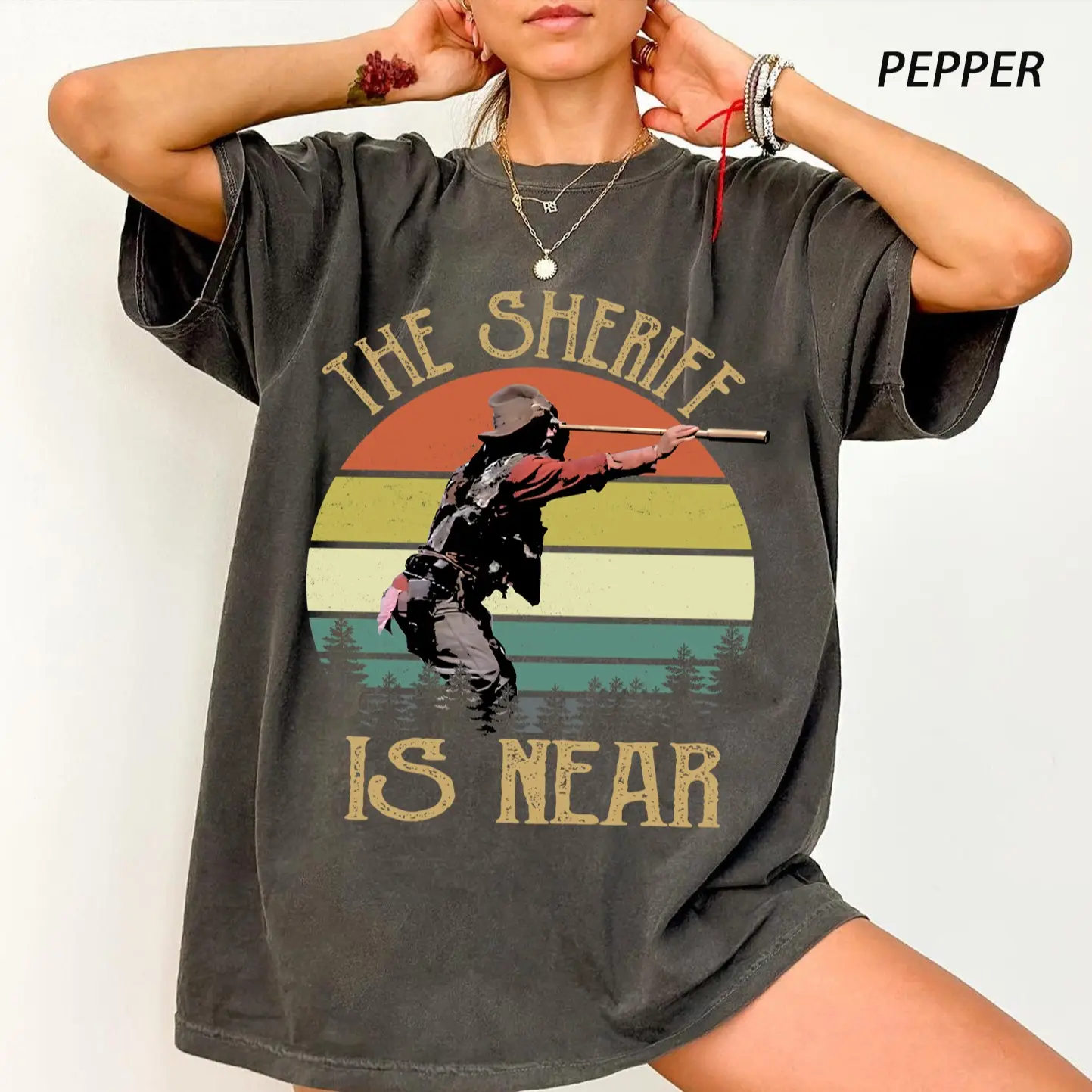 The Sheriff Is Near Vintage T-Shirt, Blazing Saddles Inspired Shirt, 70s Movie Tee, Cowboy Shirts, Cowboy Movie Shirt