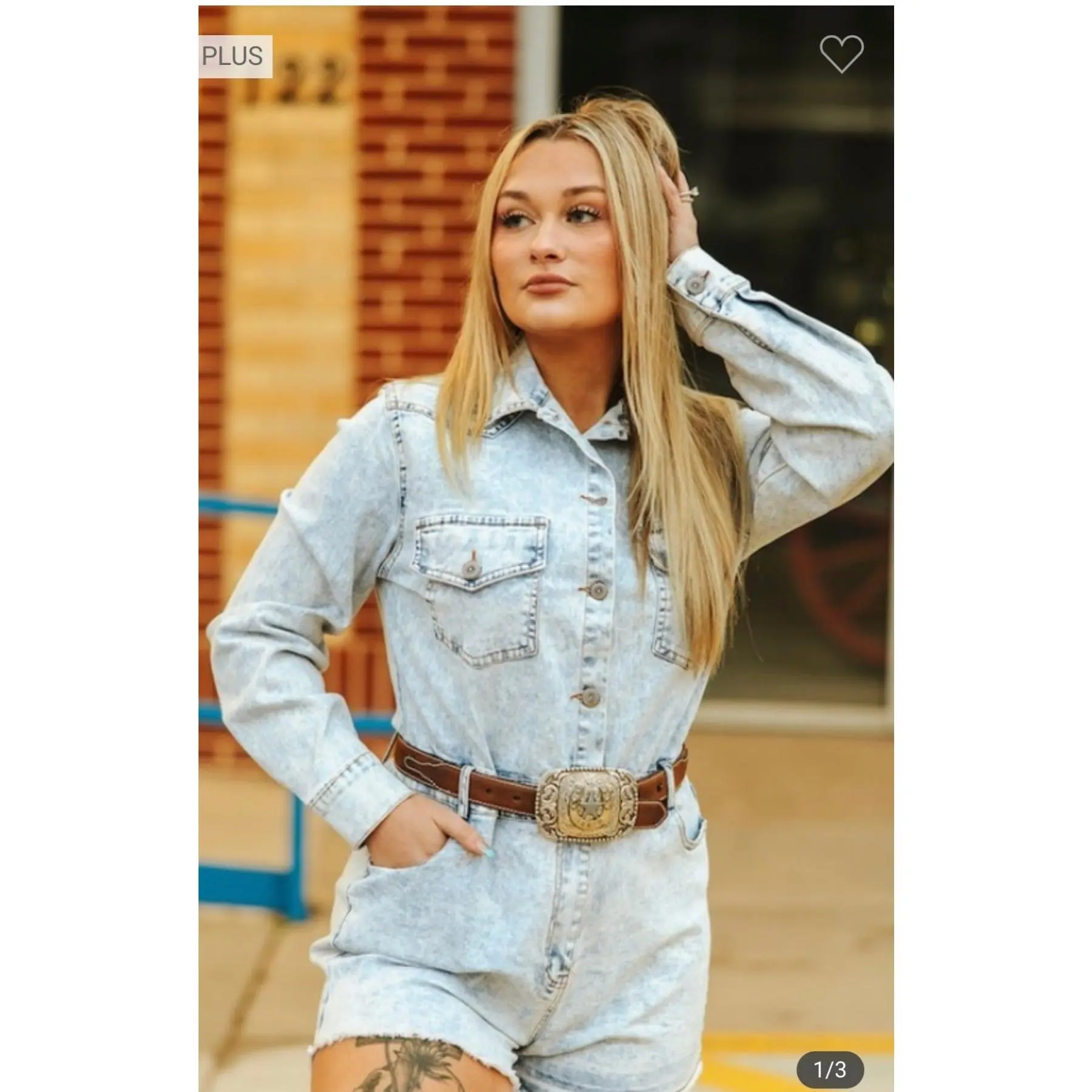 Plus size Denim Romper