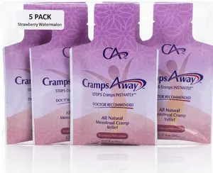 CrampsAWAY 5 Pack Strawberry Watermelon Flavor Natural Liquid Organic Amish Muscle Foot & Leg Cramp Remedy Relief Vitamin Supplement Restless Legs Syndrome Relief PM Nighttime Cramp Relief US Made