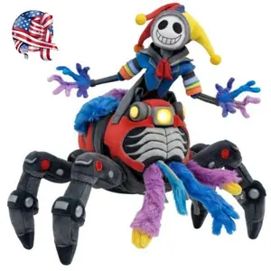 Sunny Day Jack Spider Clown Plush Toy Colorful Long Limbs Skeleton Jester Robot Stuffed Doll Horror Game Character Soft Plushies Collectible Gift For Fans Kids