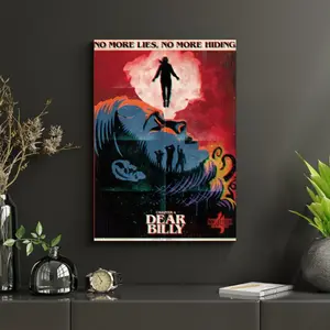 Stranger Things Poster Unframed, Dear Billy Chapter 4 Retro Style Wall Print Red Horror Scene Pop Culture Art