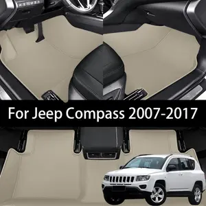 Custom Fit PU Leather Car Floor Mat For Jeep Compass 2007-2017 Slip-resistant and wear-resistant Pet friendly, easy to clean Luxury Auto Interior Accessories Floor Mats For Car Automotive Floor Mats