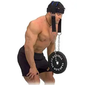 Sportime Equipment Fitness Neck Head Harness 5261651 with Adjustable Long Steel Chain & Neoprene Material for Weight Training & Strength Trainer