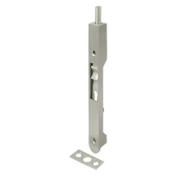 212 MAIN 7 in. Heavy-Duty Solid Brass Flush Bolt, Corrosion-Proof Satin Nickel Finish, Includes Bolt Extension & Screws for Sailing Water Sports