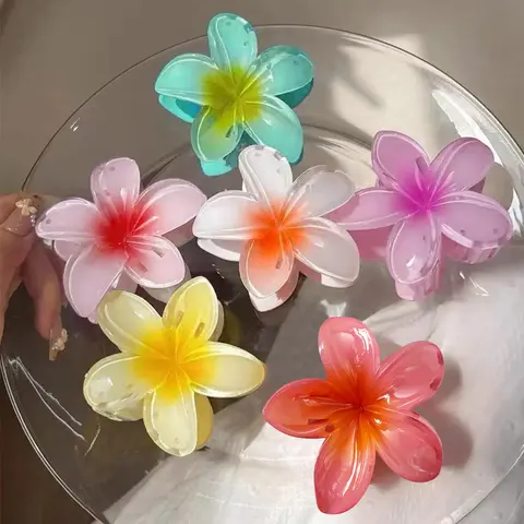 Cute Colorful Flower Shaped Hair Claws, Casual Versatile Hair Claw Clips for Women & Girls, Minimalist Hair Accessories for Hairstyle Ideas, Super Cute Clips, Floral Hair Clips, Claw Clip Pack, Hair Claws Set