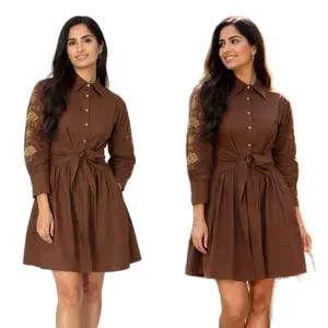 Vanya Embroidered Cotton Mini Dress Casual Elegant Summer Womenswear Breathable Beach