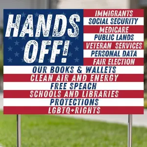 Hands Off Yard Sign | Anti Trump, Anti Maga, FDT DOGE Democrat Yard Sign, Anti Oligarchy, Resist 8647 Yard Protest Political Outdoor SignAnalyze listing