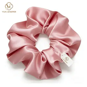 1 Pack Luxury Satin Hair Scrunchie for Women,NoCreaseNo Damage Hair Tie,Soft Shiny Pink Scrunchie forDaily WearSleep, Workouts & Lounging