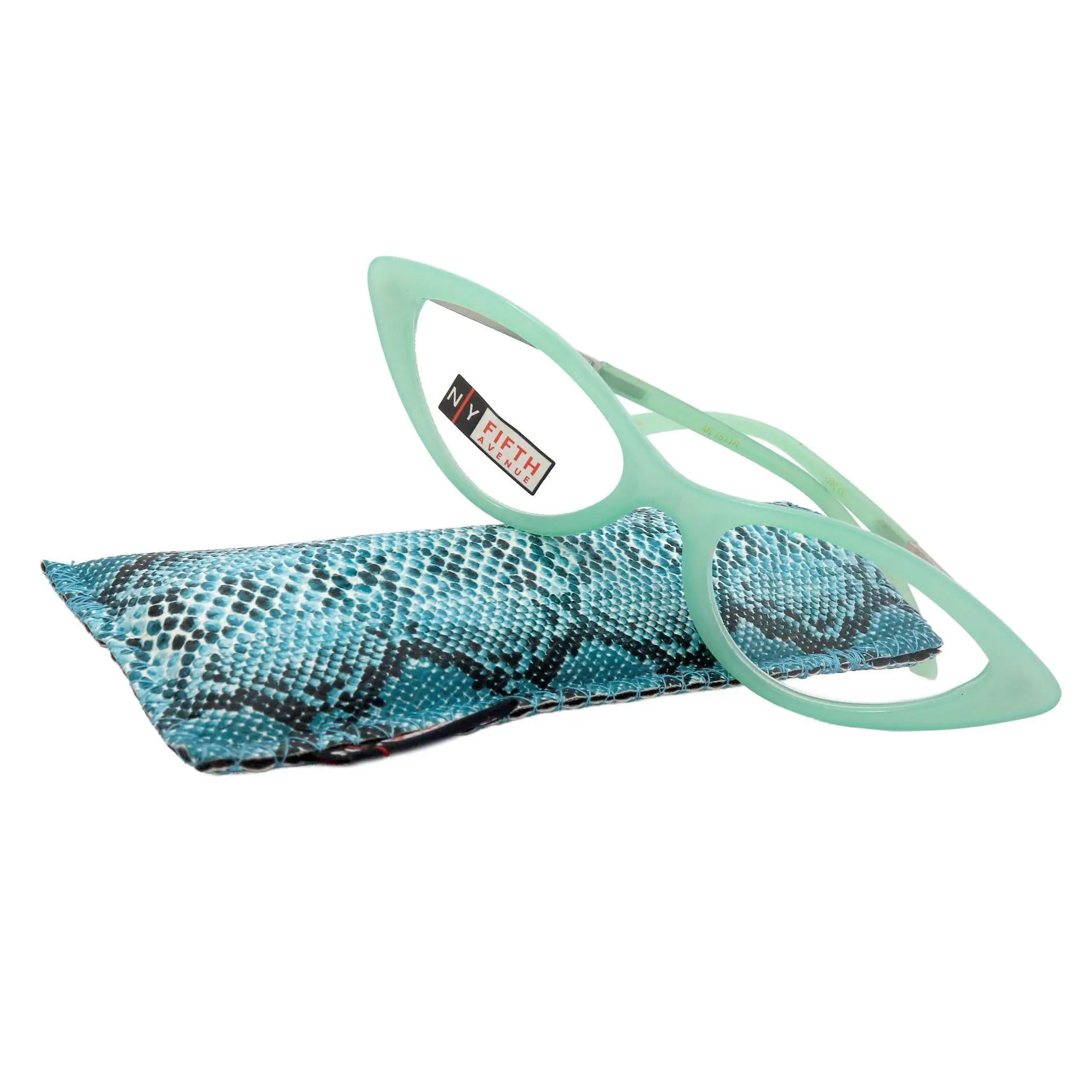Roselyn, (Premium) Reading Glasses, High End Readers +1.25 +1.50 +1.75 .. +3 Cat Eye. Turquoise. (Green) Optical Frames NY Fifth Avenue. Unisex Lightweight