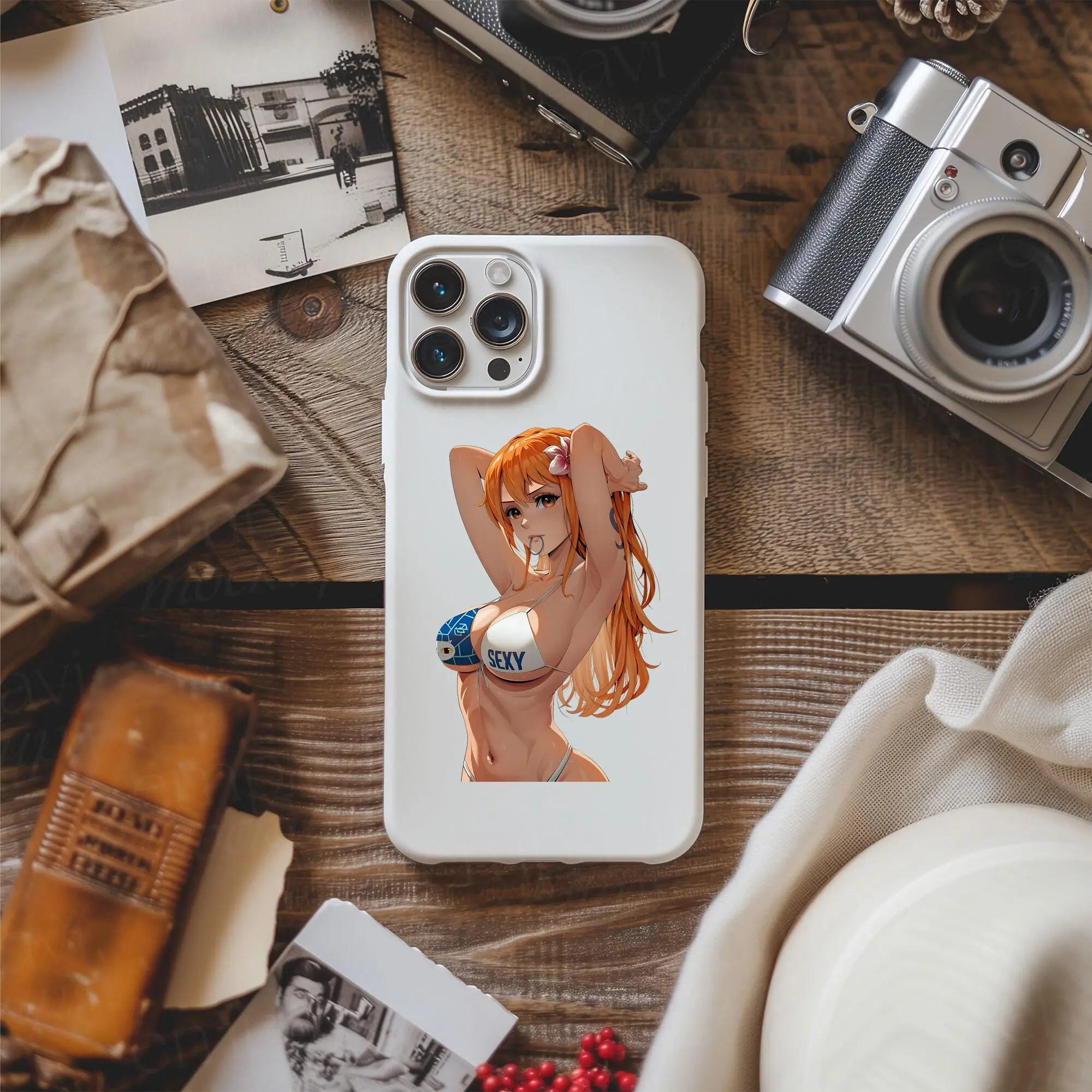 Waifu Girl Anime Sticker, Nami Cute Anime Vinyl Sticker for Laptop Car Notebook Phone Decor