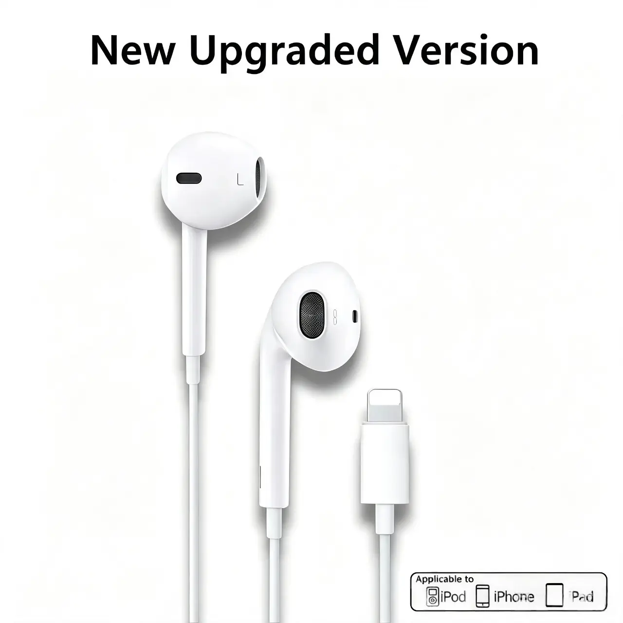 1 Pack Lightning Wired In-Ear Earbuds for iPhone, Headphones with Microphone & Volume Control, Bluetooth Required, Great for Music, Calls, Workout and Daily Commute