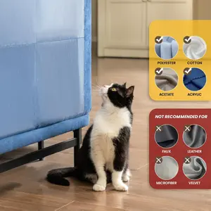Cat Scratch Furniture Protector – 12‑Pack Clear Couch Protectors with 52 Pins | Anti‑Scratch Training Tape for Sofa & Furniture Protection