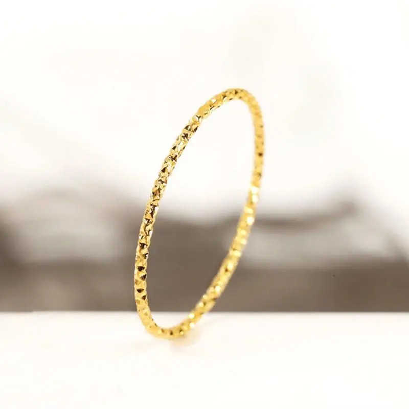 1mm Thin Stackable Ring Stainless Steel Faceted Ring for Women Girl Size 4-10