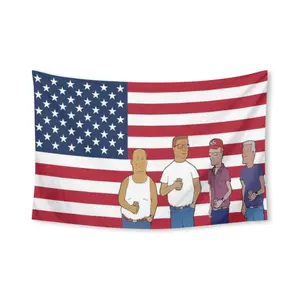 America TV Show Tapestry Funny Tapestries Durable Man Cave Wall Flag for College Dorm Room Decor Outdoor Party Banner Tree Design