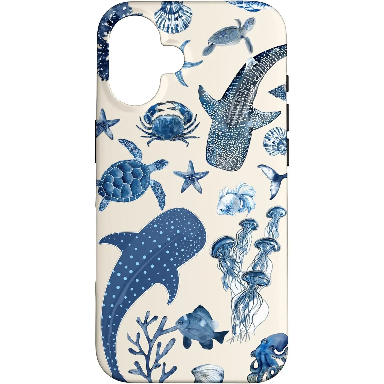 Ocean Coral Reef Whale Shark Phone Case, suitable for iPhone 17/16/15/14/13/12/11/X/XS/XSMAX/XR/7P/8P, new stylish protective case, gift, personalized, business, suitable for various occasions, Accessories, Smartphone, Cellphone,summerwins summerwins