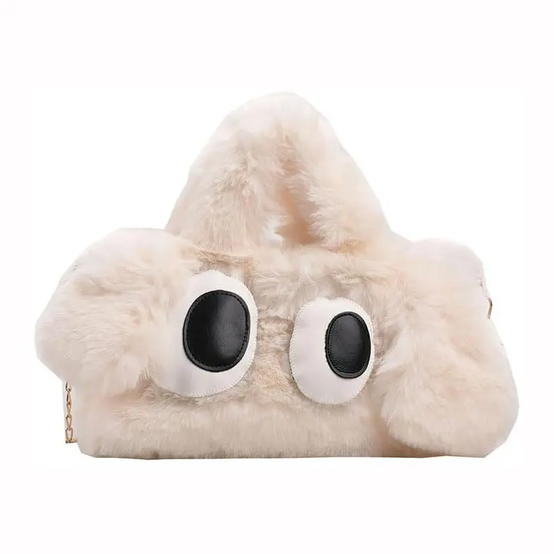 Fluffy Tote Bag for Women Mini Fuzzy Tote Plush Shoulder Handbag Faux Fur Bag Furry Purse