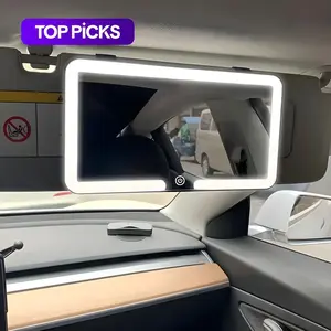 Led Sun Visor Vanity Mirror, Upgraded Large Car Mirrors with Lights, Dimmable Light up Vanity Makeup Mirror for Car,Rechargeable Universal Rear View Visor Mirrors