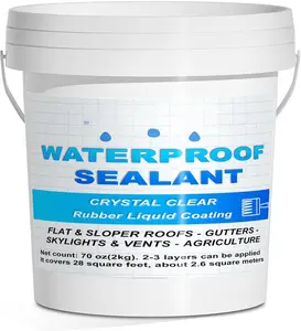Sealant Clear 2L(70 oz),  Wall Bathroom Roof Water-Based  Coating, Invisible Repairing Leak Seal Liquid Rubber Sealant for Indoor & Outdoor
