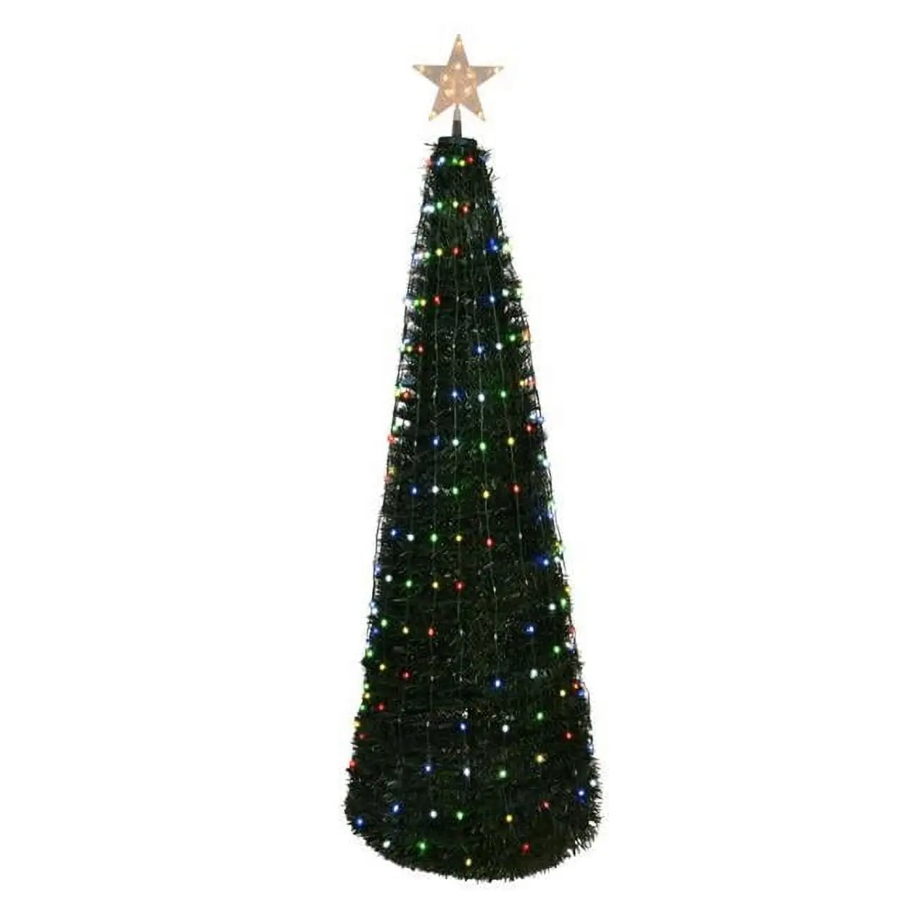5 ft. Slim PVC RGB Pop-Up Christmas Tree, 244-LED Color-Changing Holiday Decoration for Festive Home Decorations