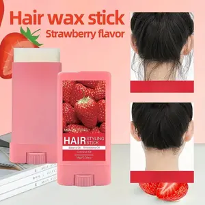 Strawberry Flavored All-Purpose Hair Wax Balm Stick, Super Strong Styling Coconut Oil Hair Wax Stick, Non-Greasy, Ideal Styling And Smoothing Tool, Moisturizing, Making Hair Naturally Fluffy, Long-Lasting Styling, Suitable for All Hair Types