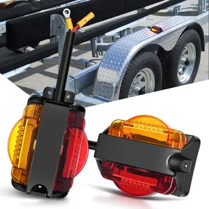 Nilight 2PCS Pre-Wired LED Trailer Fender Lights - Amber Front, Red Rear Clearance Markers with Dual-Face LED Diodes, Quick Connect Kit Vehicle Accessories for Trailers, Trucks