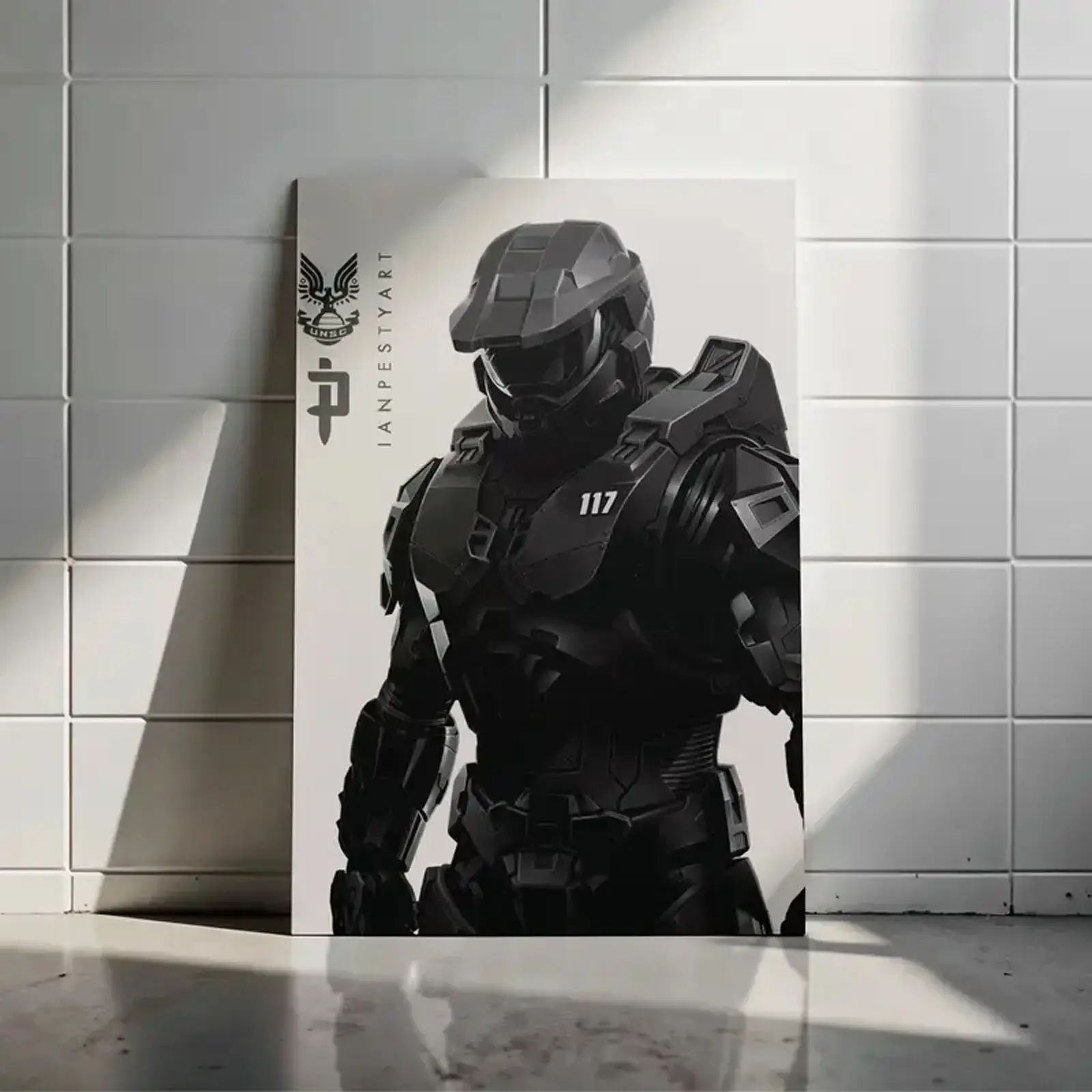 Halo Master Chief Spartan 117 Poster Armor Sci-Fi Fan Premium Wall Art Poster Unframed HD Print Home Office Decor Unique Trendy Gift