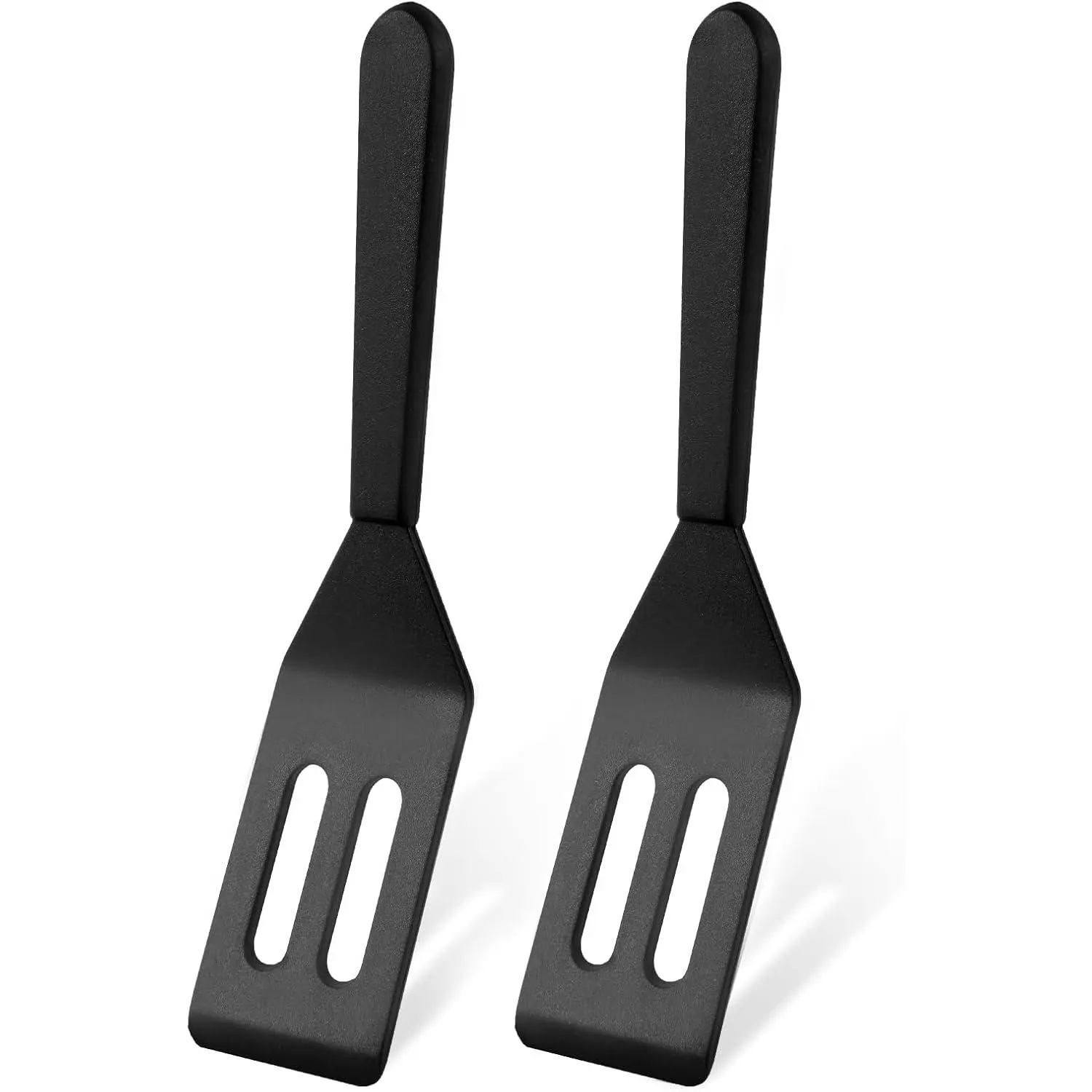 ?2 Pack? Small Spatula for Nonstick Cookware Mini Spatulas for kitchen Use,Heat-Resistant  Thin Spatula Cooking Baking (Black-2)