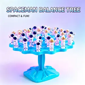 Creature Crash Astronaut Balancing Game, Kids Stacking Astronaut Toy, Easter Family Game Night Essentials, Includes 48 Astronauts, Balancing Board, Pillar Base, Die & Storage Bag, Easter Basket Gift for Kids - Retro Mini Fridge Playset for Kids