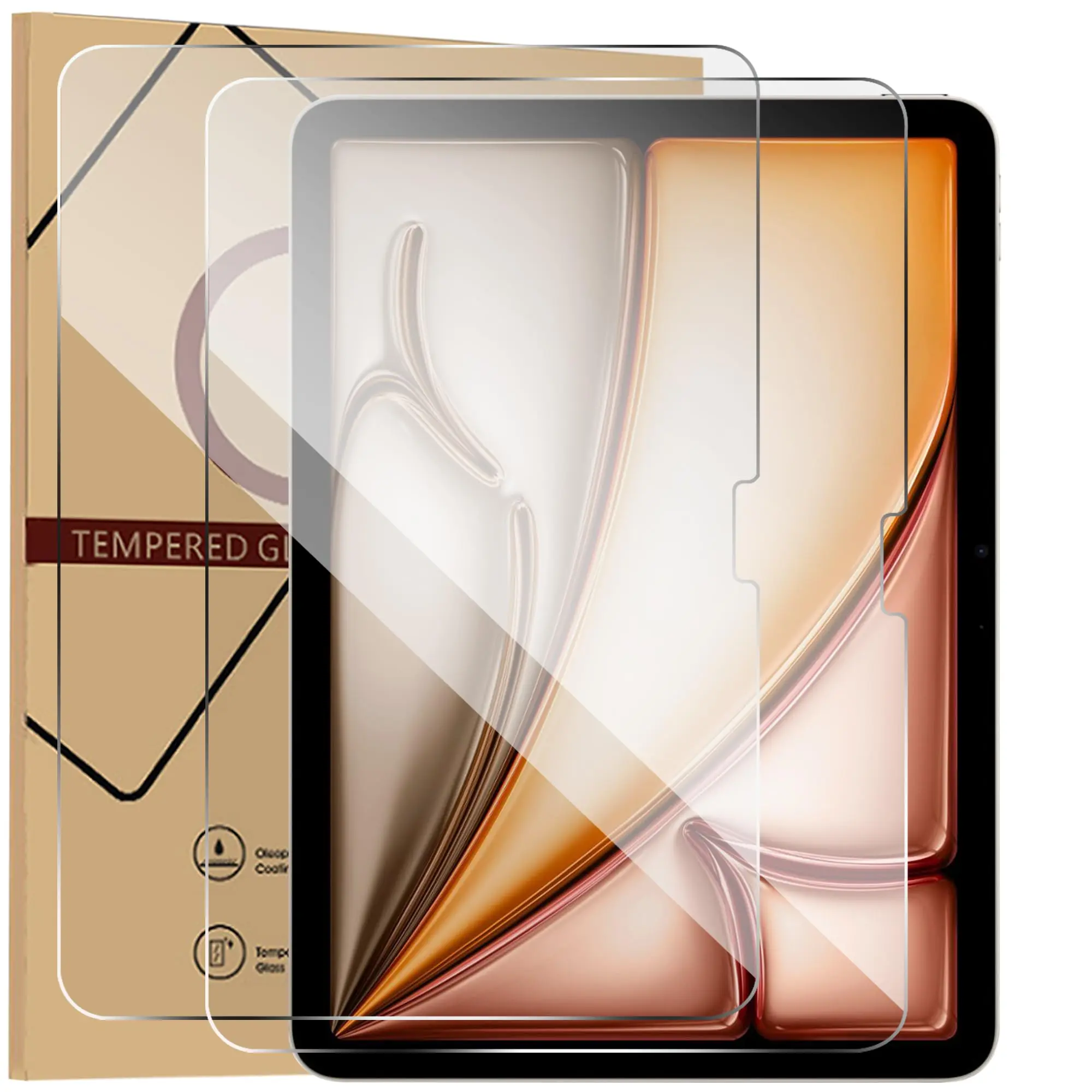 Doemoil for iPad Pro 13 Inch(M4)/ iPad Air 13 Inch(M2) 2024 Tempered Glass Film Screen Protector High Definition Anti-scratch 9H HD Clear Bubble Free