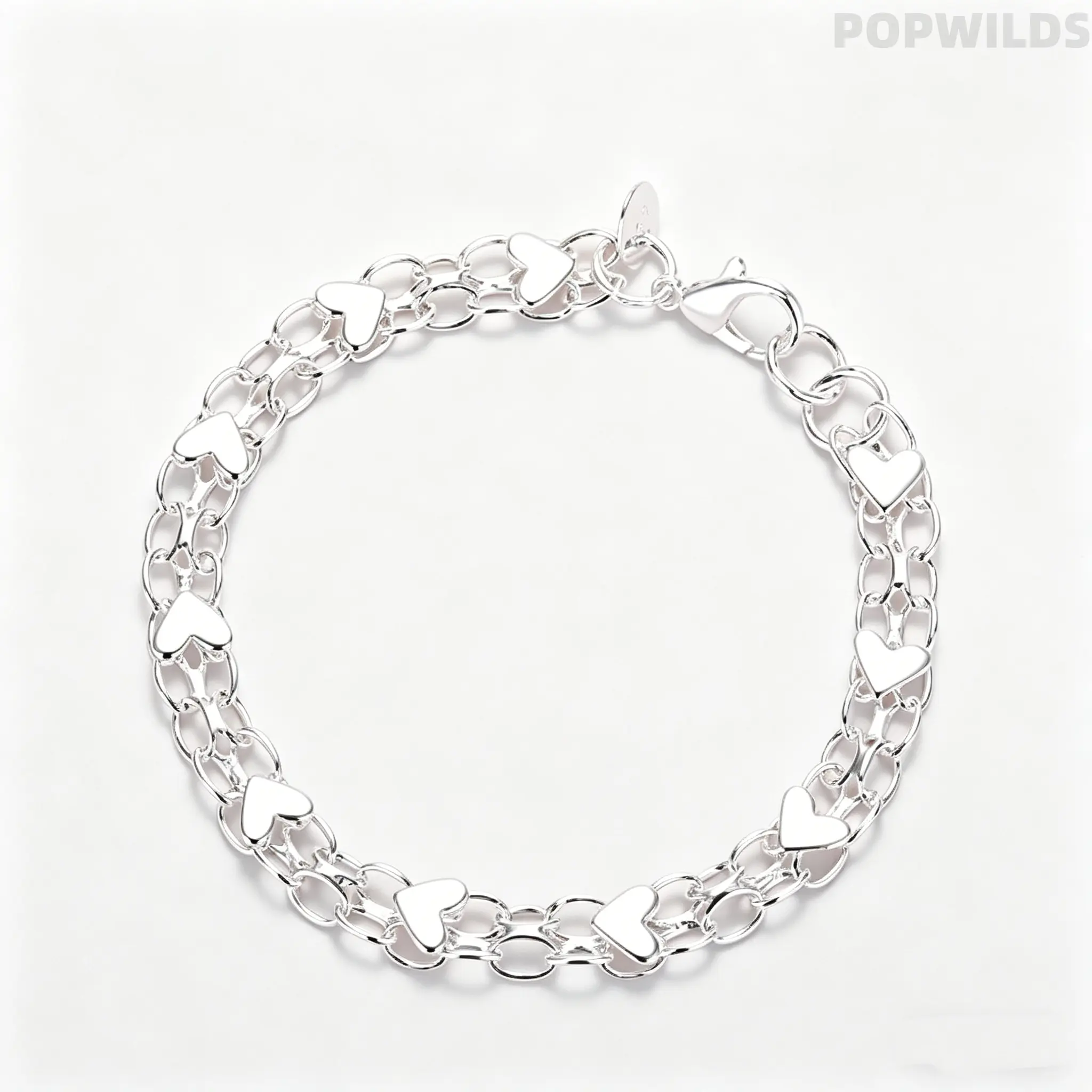 925 Sterling Silver His and Hers Heart-Themed Couple Bracelets - Dainty Bracelets, Exquisite Design, Fine Polished Texture, Comfortable Wear, Classic Versatile Jewelry, Ideal Daily Ornament & Anniversary Gift for Women, Romantic Couple Bracelets & Bangles