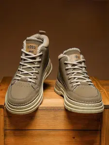 Men's Winter Boots Fleece Lined Warm Hiking Shoes Non-Slip Outdoor Climbing Casual Sneakers Short Snow Boots Trekking Camping Shoes for Men & Women