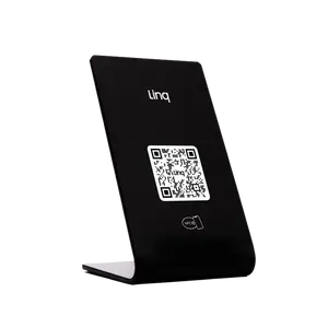Linq Hub - Smart NFC Tabletop Stand with QR & NFC Technology for Automatic Follow-Ups and Custom Messages - H7in x W4.3in x D4.5in - Phone