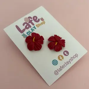 Lafe Clay Shop Flor de Maga Studs Handcrafted Polymer Clay & Stainless Steel Earrings Comfortable All-Day Wear
