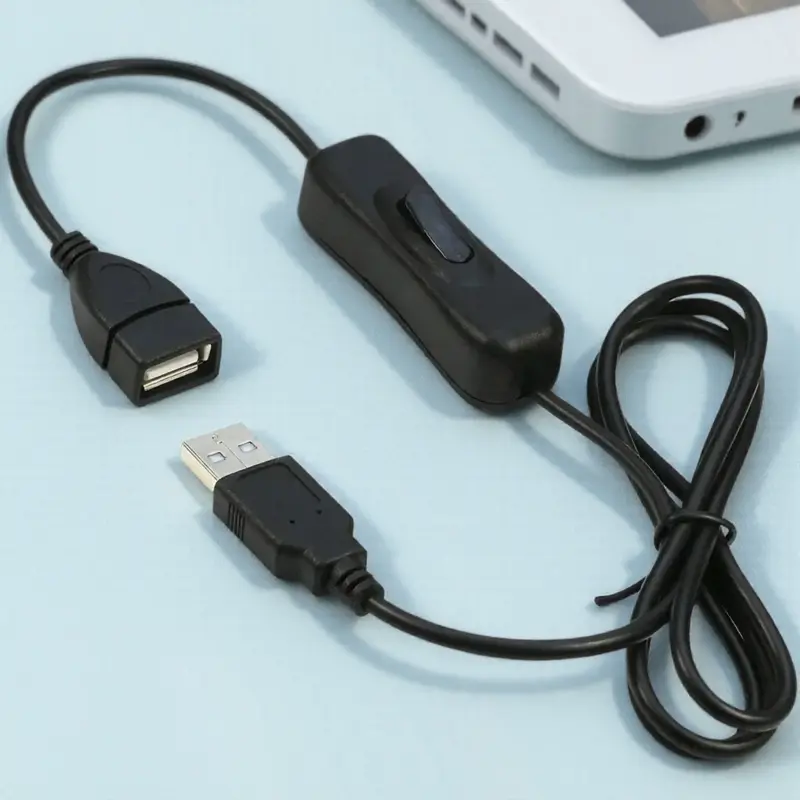 Smart Power off USB Extension Cable with Switch, USB Extension Cable with Switch, Multifunctional USB Extension Cable for LED Light Fan, USB Interface, USB Port