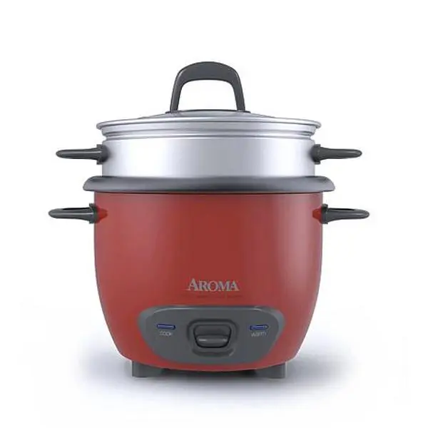 Aroma ARC-743-1NGR 6-Cup Pot Style Rice Cooker - Red