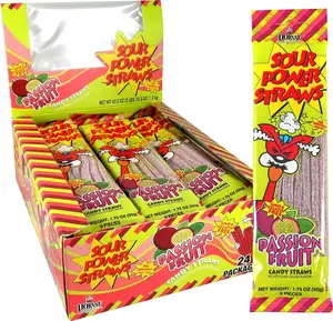 Sour Power Passion Fruit Straws – Sour Candy Straws (24 Pack)