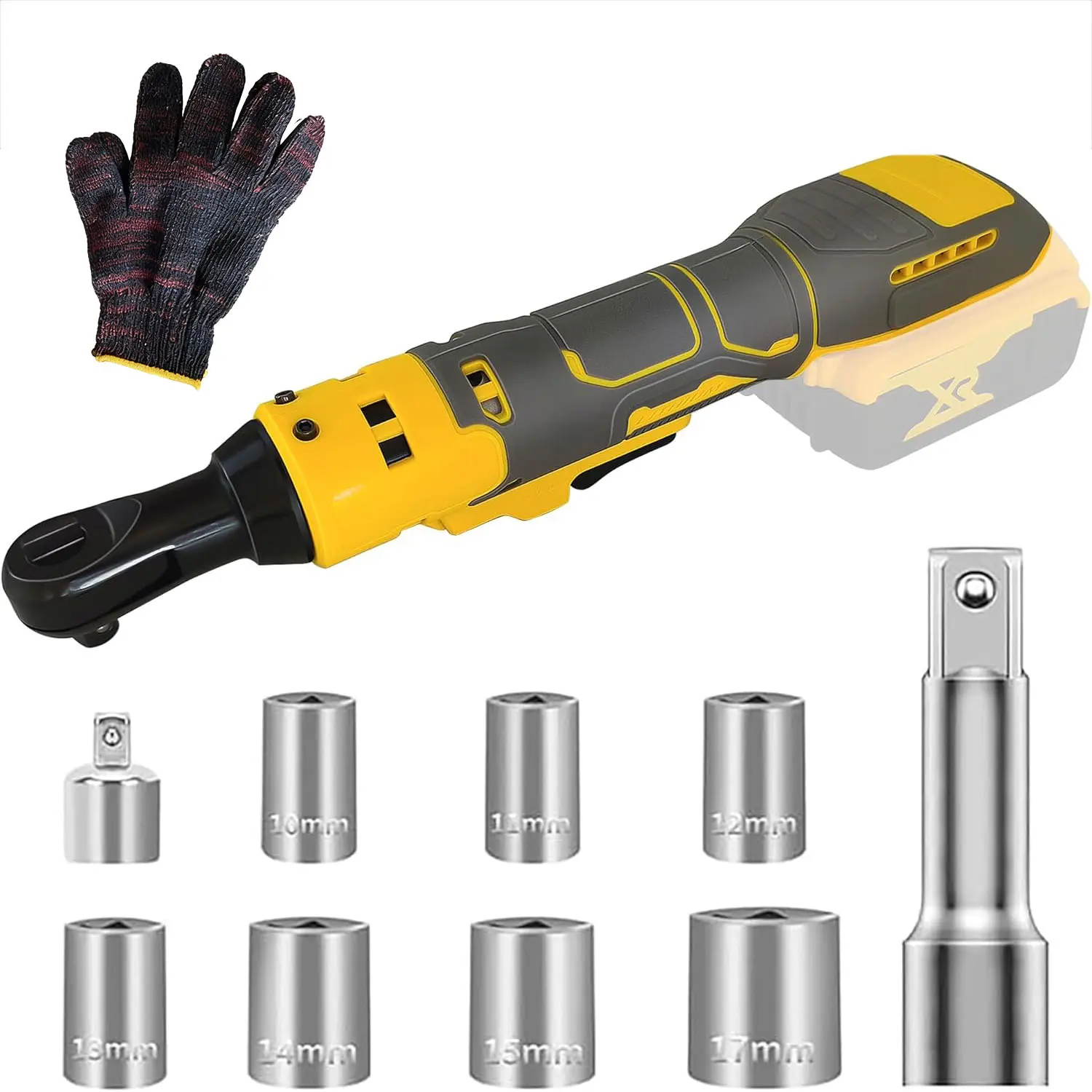 Cordless Ratchet Wrench for Dewalt 20V Battery with gloves 3/8" Electric Ratchet Set No Battery Cordless Ratchet Wrench for Dewalt 20V Battery with gloves 3/8" Electric Ratchet Set No Battery