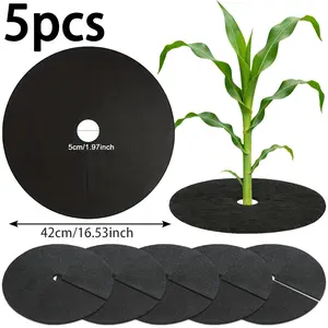 5-Piece Gardening Weed Control Set, Reusable Fabric, 42cm & 52cm Options, Moisture Retention, Prevents Weeds, Lawn & Garden Use