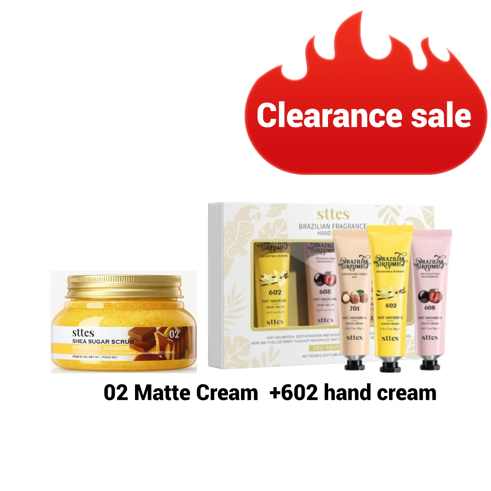 602 scrub + hand cream $5