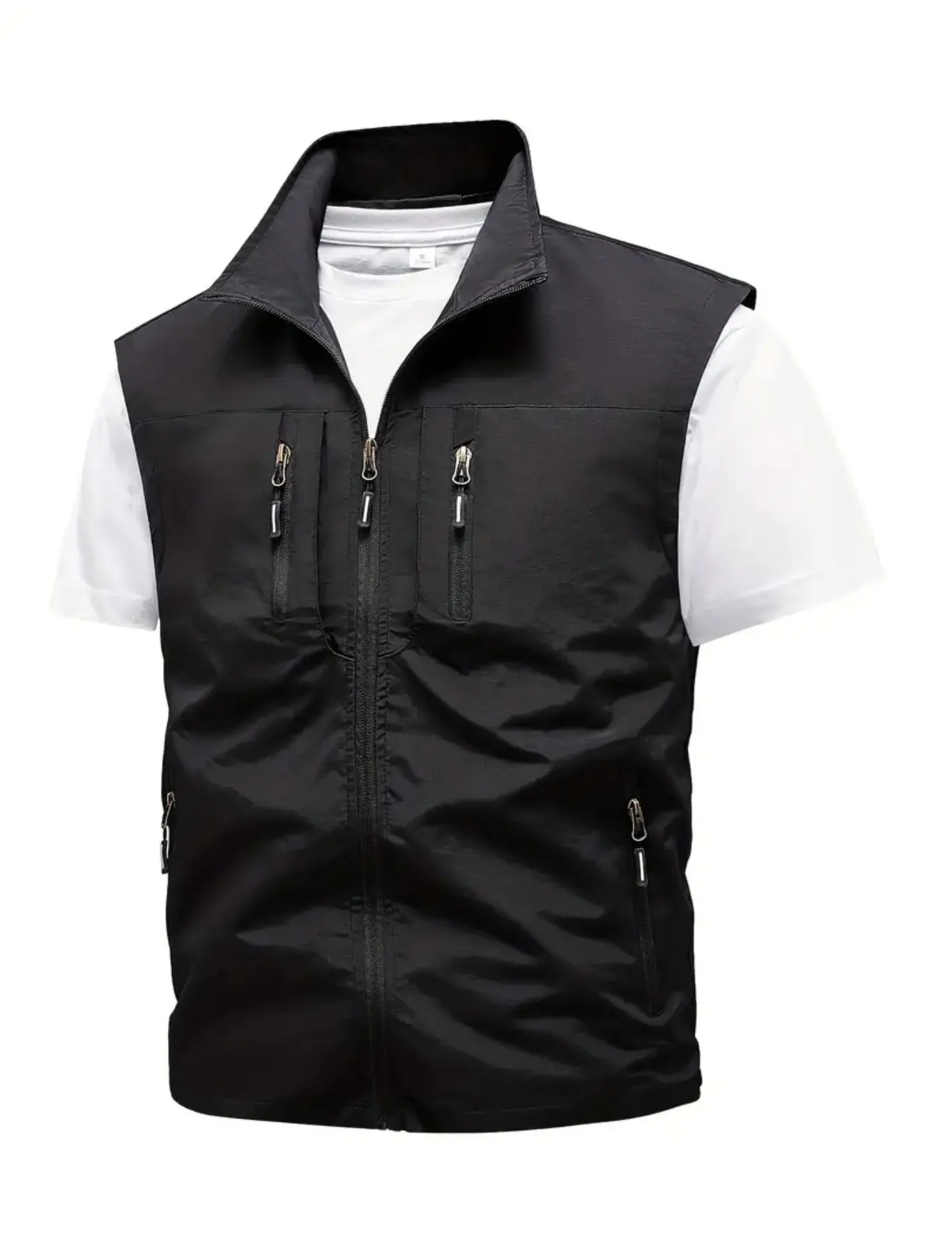 Men's Fishing Vest for Spring Summer, Outdoor Hiking Camping Tactical Vest Gilet, Multi-Functional Road Lure Photography Vest, Pockets