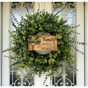 26" Eucalyptus & Boxwood Wreath for Front Door - Large Artificial Greenery Wreath with Lush Leaves Outdoor Decor for Porch, Window, Farmhouse, Home, Hanging Decor - Spring, Summer, All Seasons