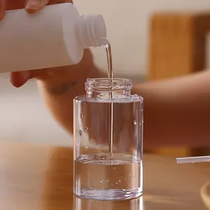4pcs Refillable Clear Nail Polish Remover Bottle - Convenient Push-Down Lockable Pump Dispenser One-Touch Bottle for Quick and Mess-Free Application, Perfect Travel Accessories for On-the-Go Nail Care
