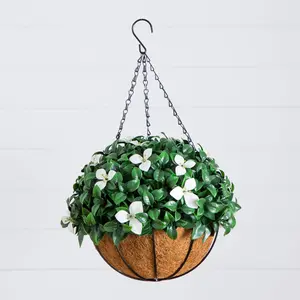 18" UV Resistant Artificial Gardenia Hanging Basket (Indoor/Outdoor)