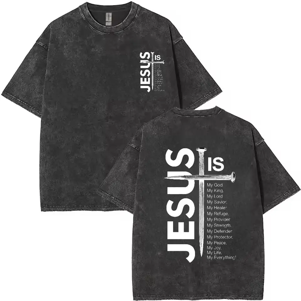 washed T-shirt-black