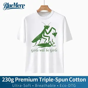 【BlueMere】230G Heavyweight 100% Pure Cotton Girls Will Be Girls Oversize Unisex Washed T-Shirt for Women and Men's Unisex Fit Batik Cotton Oversize Streetwear Menswear Super Soft Pre-Shrunk